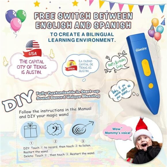 Interactive Kids Map Bilingual United States Map for Kids Learning, Educational - Picture 2 of 7